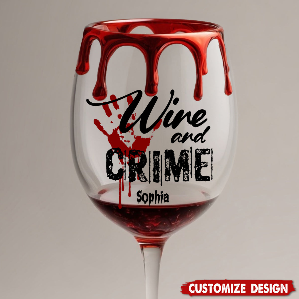 True Crime & Wine - Personalized True Crime Wine Glass,Goblet