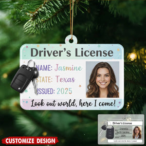 Personalized New Driver Ornament 2025, Drivers License Ornament, Gift for New Driver, Driving Ornament, Drivers Permit Christmas Ornament