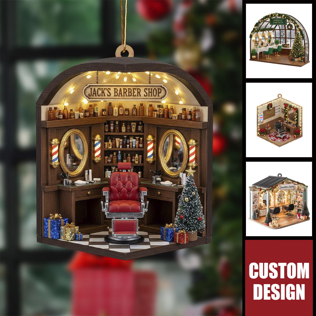 Personalized Hair Salon Christmas Ornament - Gift  For Hairdresser