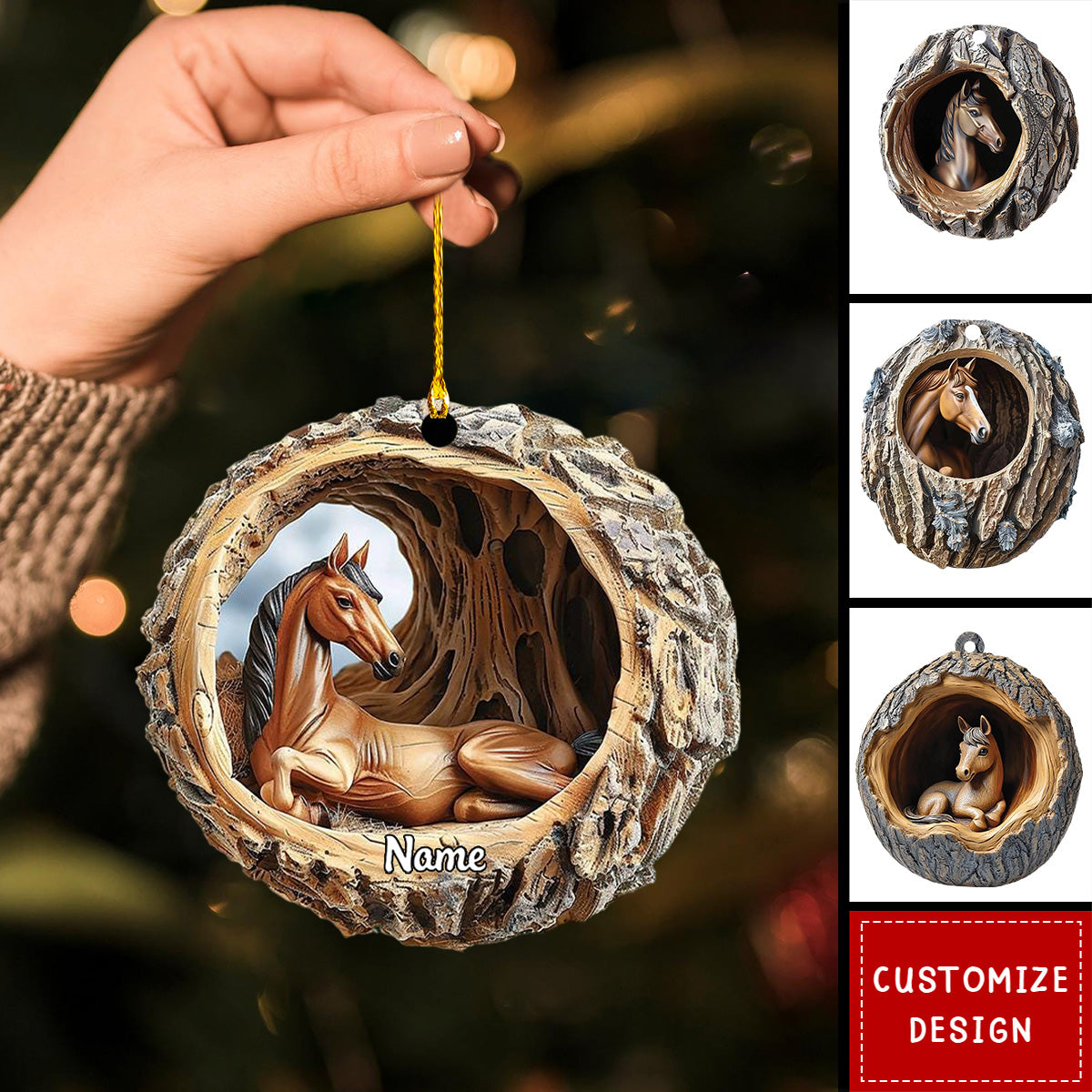 Personalized Horse Christmas Ornament Gift for Horse Lover-2024 New Release