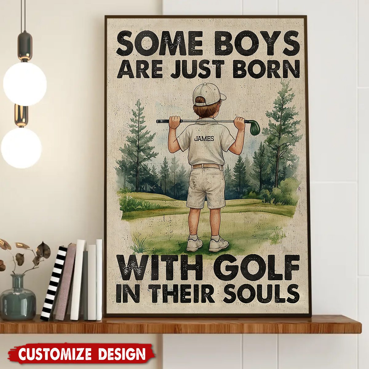 Personalized Golf Boy Kid Poster - Gift For Golf Lover