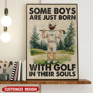Personalized Golf Boy Kid Poster - Gift For Golf Lover