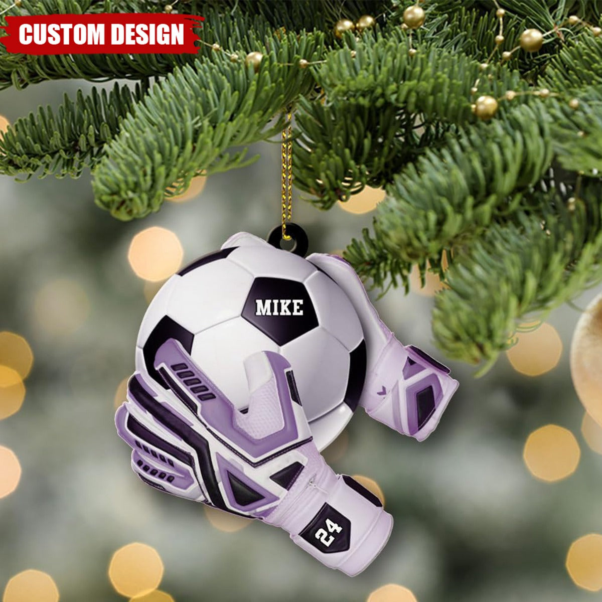Personalized Soccer Gloves Christmas Ornament, Gift for Goal Keepers Custom Soccer Player Gift Idea Soccer Team Gifts Soccer Player Gifting Idea Soccer Ball