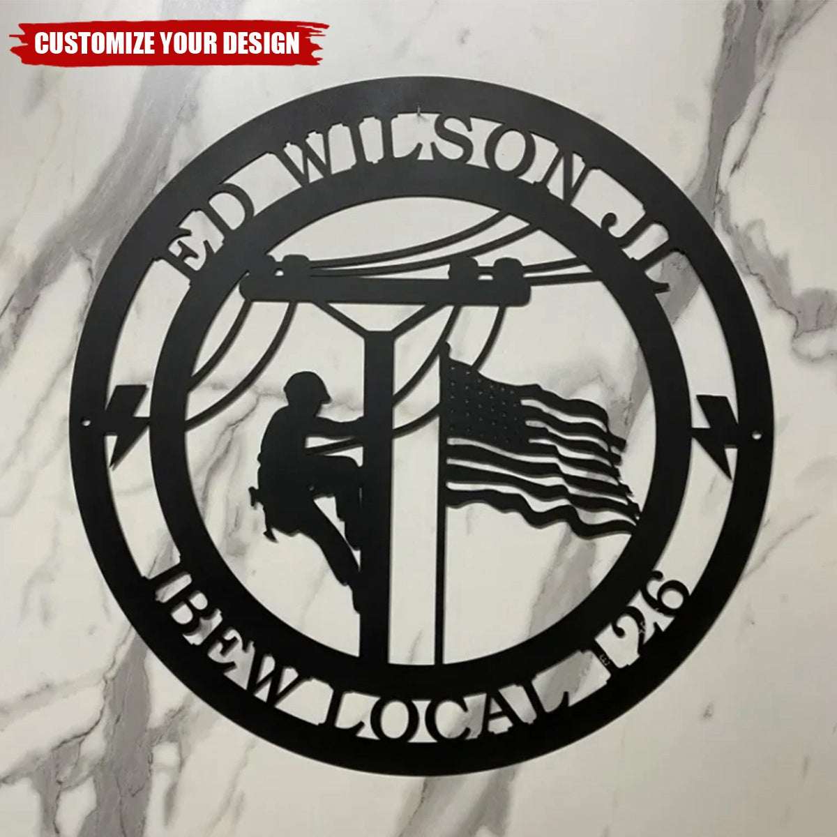 Personalized Lineman Sign, Lineman Gift, Custom Metal Wall Sign, Custom Line Life Name Metal Sign