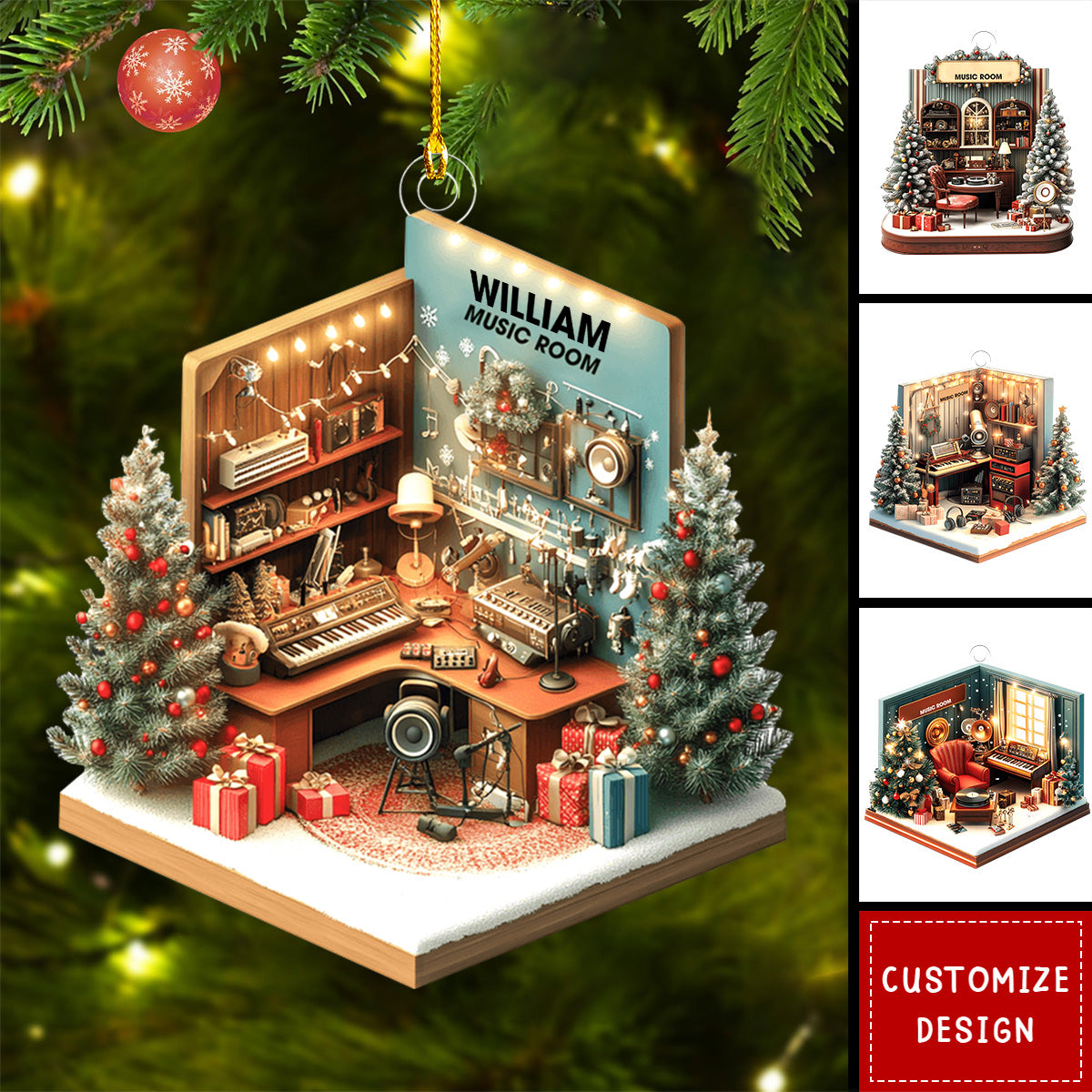 Personalized Music Room Christmas Ornament Gift For Musician-2024 New Release