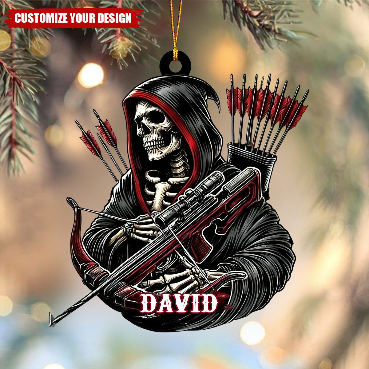 Personalized Death Archery Christmas Ornament