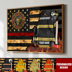 Personalized Firefighter Armor Clothes And Helmet Poster