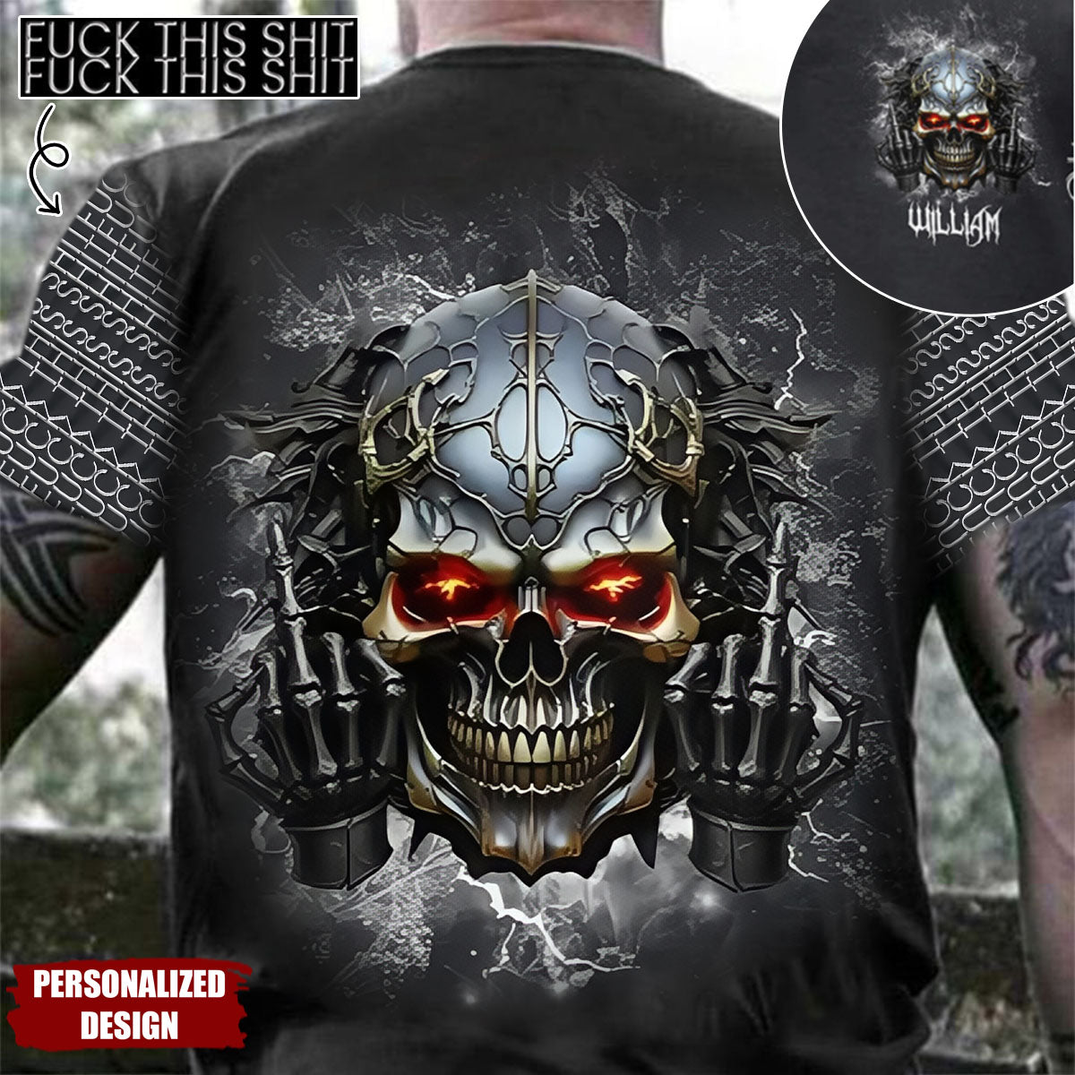 F*ck This Sh*t - Personalized Skull All Over T-Shirt