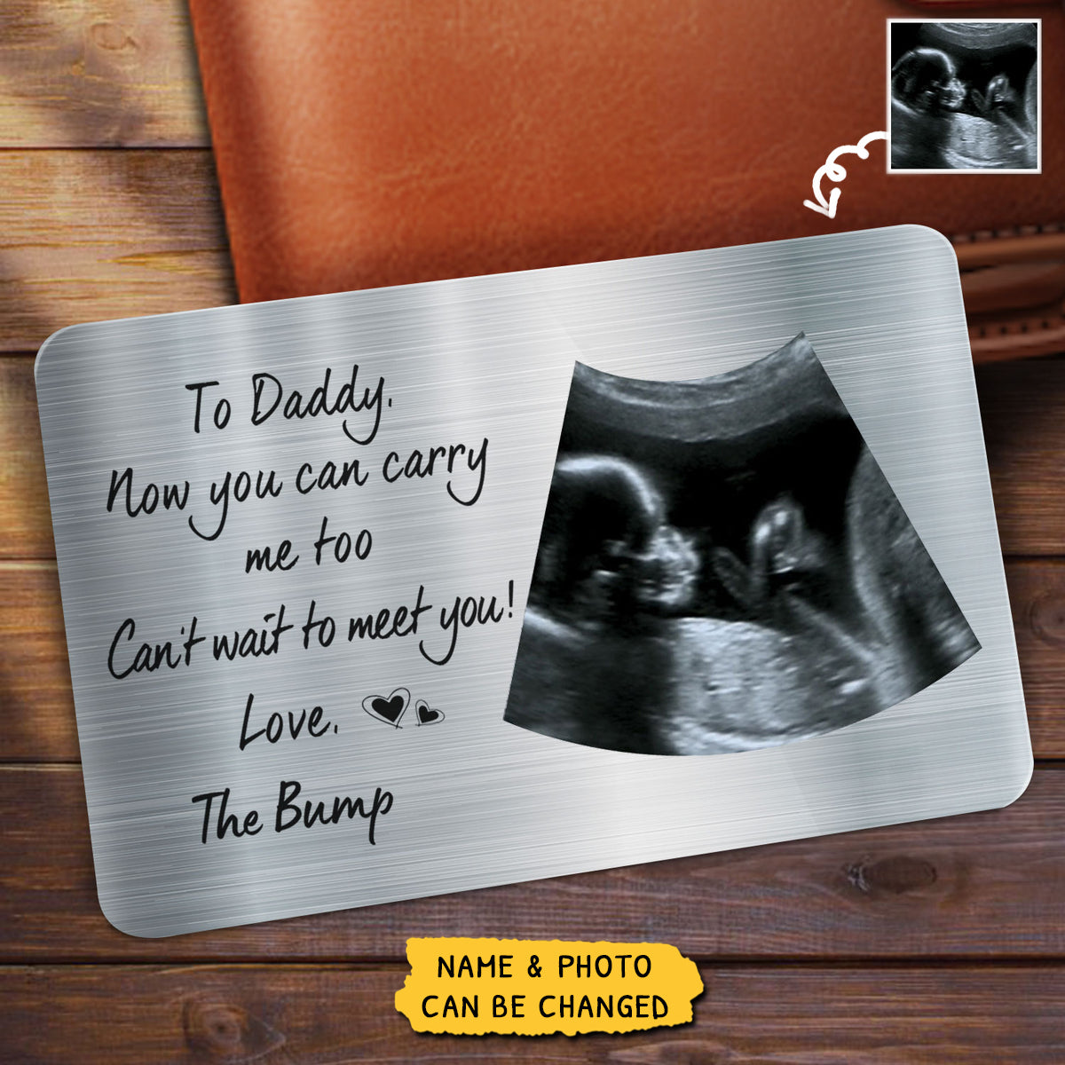 Now You Can Carry Me Too - Gift For Dad, Father, New Parents - Personalized Stainless Wallet Card