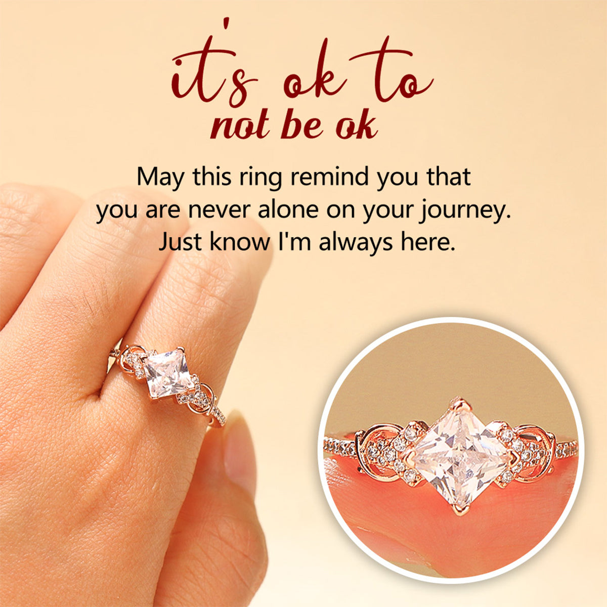 It's OK To Not Be OK Princess Ring - Gift For Your Loved One