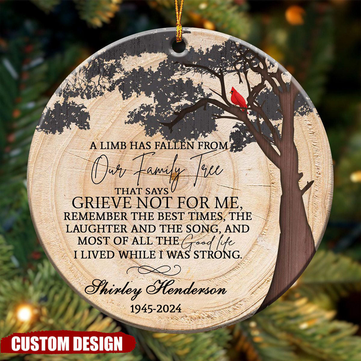 2024 New Release - A Limb Has Fallen Personalized Memorial Christmas Ornaments