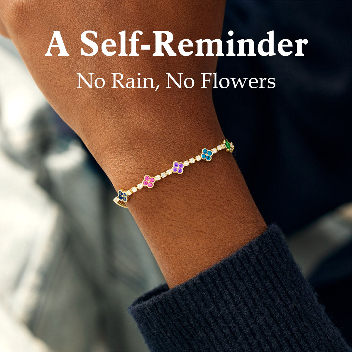 No Rain No Flowers Four-Leaf Clover Bracelet