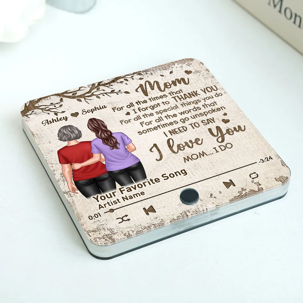 To My Dear Mom Our Song Gift From Daughter Personalized Music Fridge Magnet