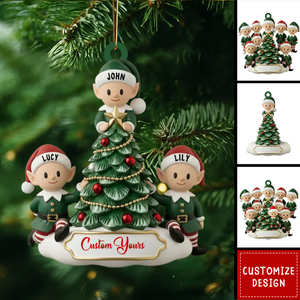 Personalized Elf Family Cute Ornament – Gift For Your Family