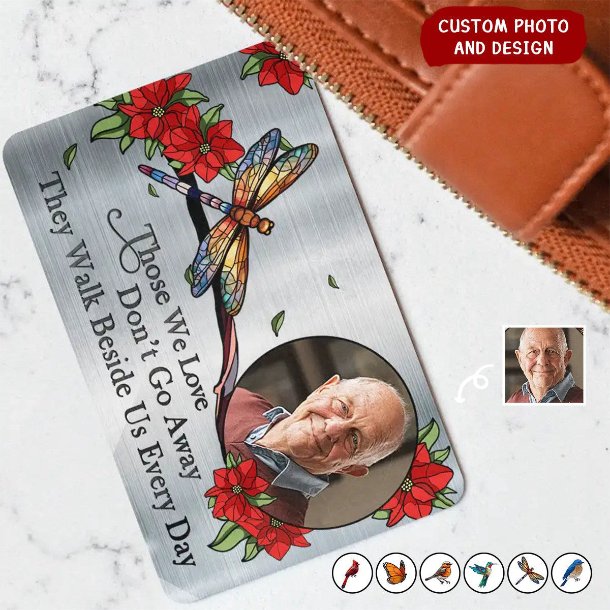 Personalized Photo I'm Always With You Memorial Aluminum Wallet Card