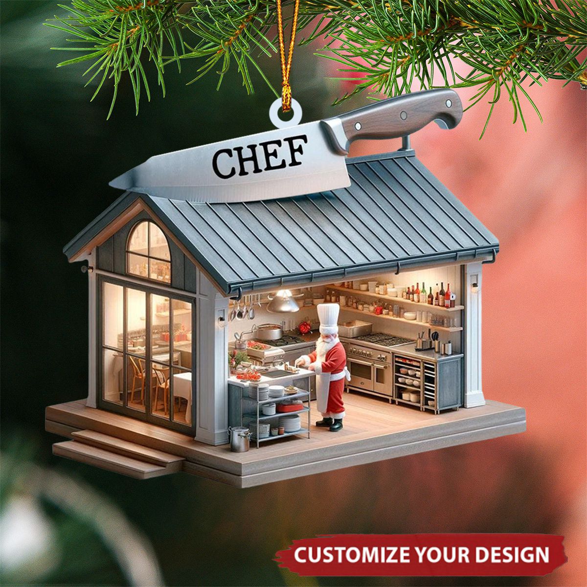 Personalized Chef Kitchen Christmas Ornament - 2024 New Release Unique Gift Ornament for Chefs
