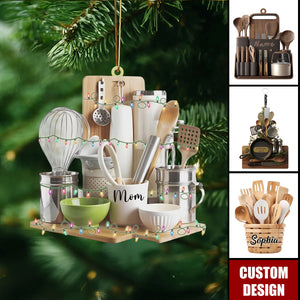 Personalized Kitchen Utensils Christmas Ornament - Gift For Food Lovers
