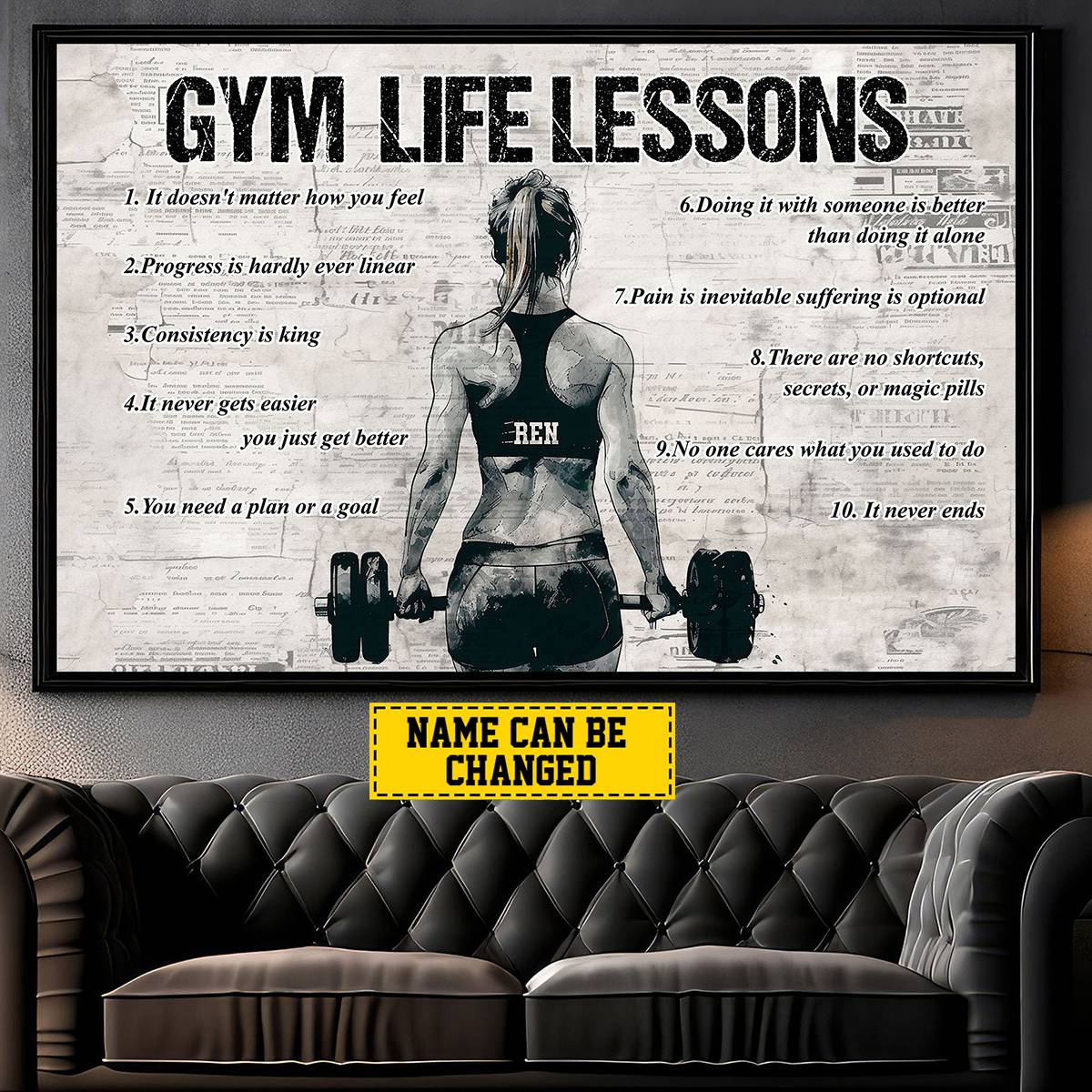 Personalized Gym Life Lessons Poster-Gift For Gym Lovers