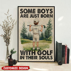 Personalized Golf Boy Kid Poster - Gift For Golf Lover