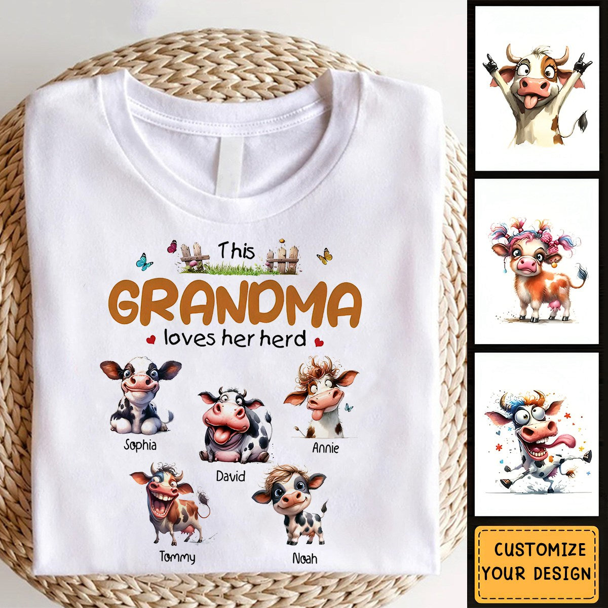 This Grandma Loves Her Herd - Personalized T Shirts - Gift for Mom/Grandma/Grandparent