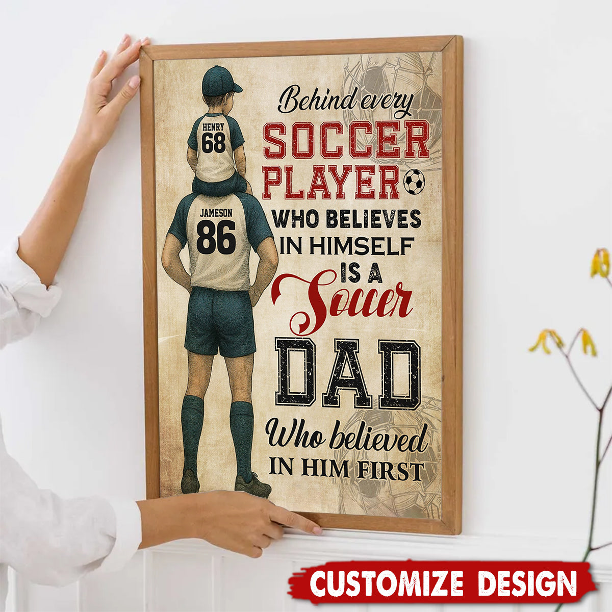 Personalized Soccer Dad Son Poster - Birthday,Father's Day Gift For Soccer Lovers, Soccer Players