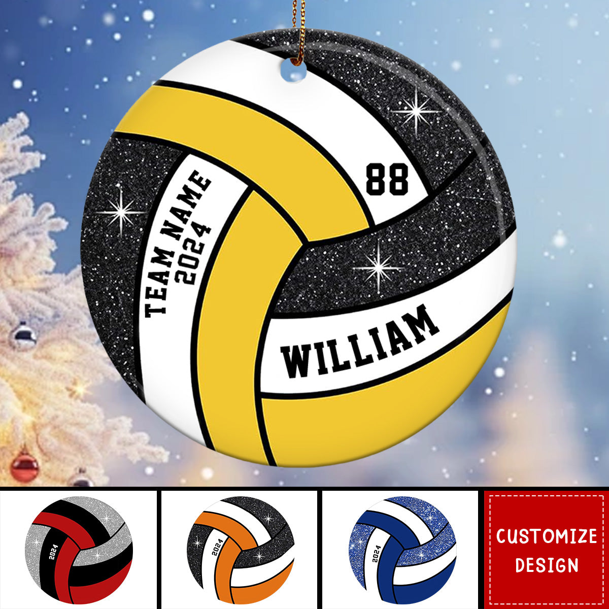 2024 New Release Volleyball-Personalized Ceramic Ornament-Gift For Volleyball Lover