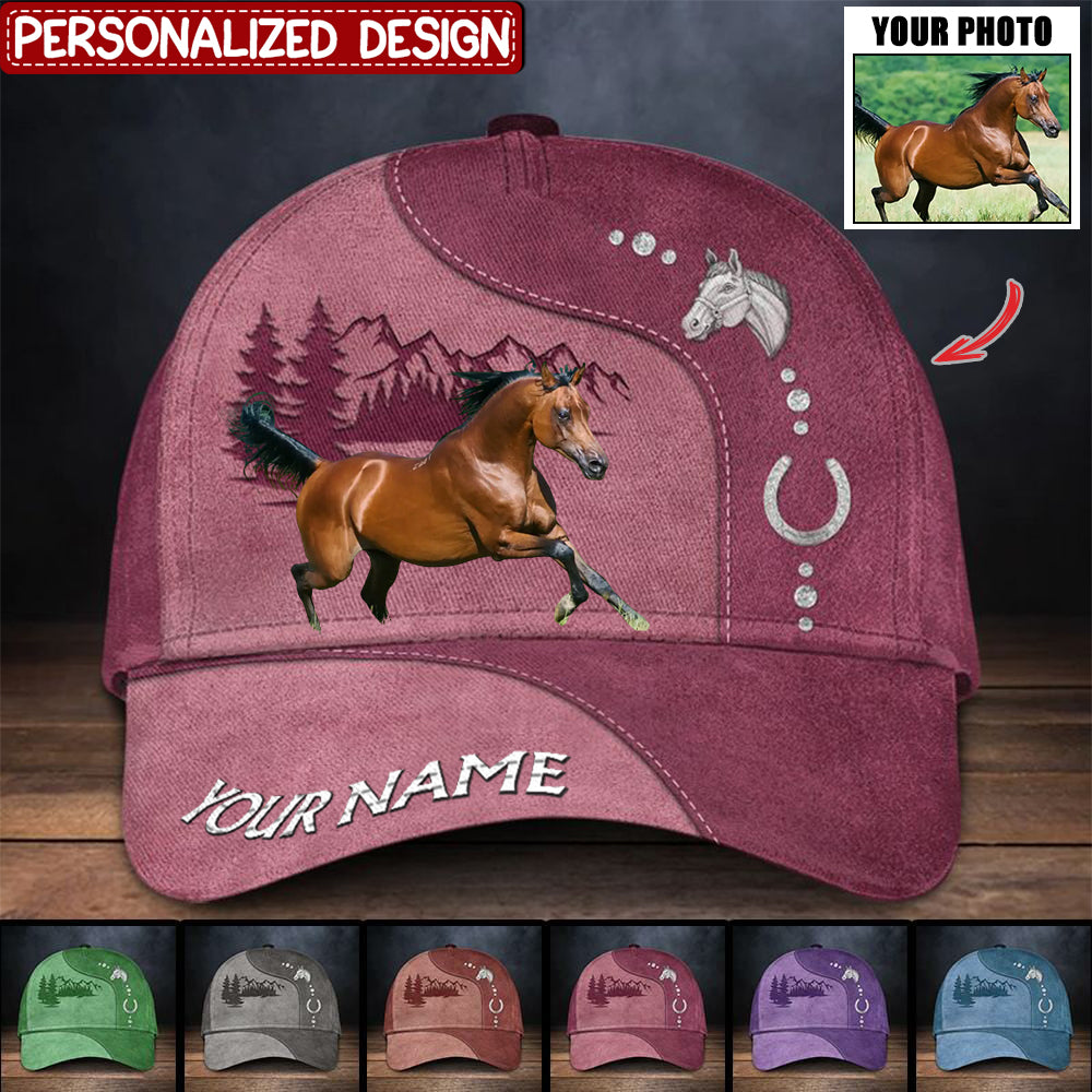 Personalized Upload Your Horse Photo Horse Lovers Gift Classic Cap