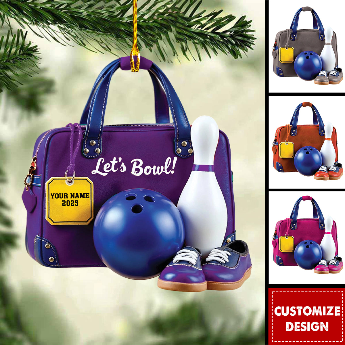 Personalized Bowling Christmas Ornament, Gifts for Bowling Lovers & Players