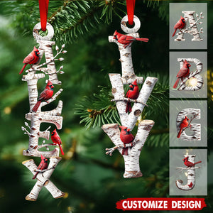 Memorial Cardinal - Personalized Your Name Letter Ornament - Gift For Heaven