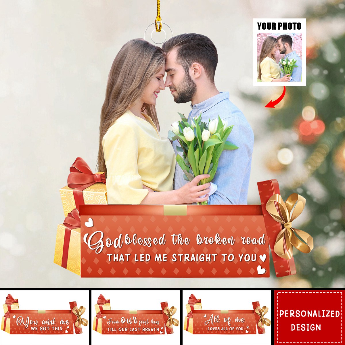 2024 New Release God Knew My Heart Needed You-Personalized Ornament-Christmas, Anniversary Gift For Couple, Wedding Couple