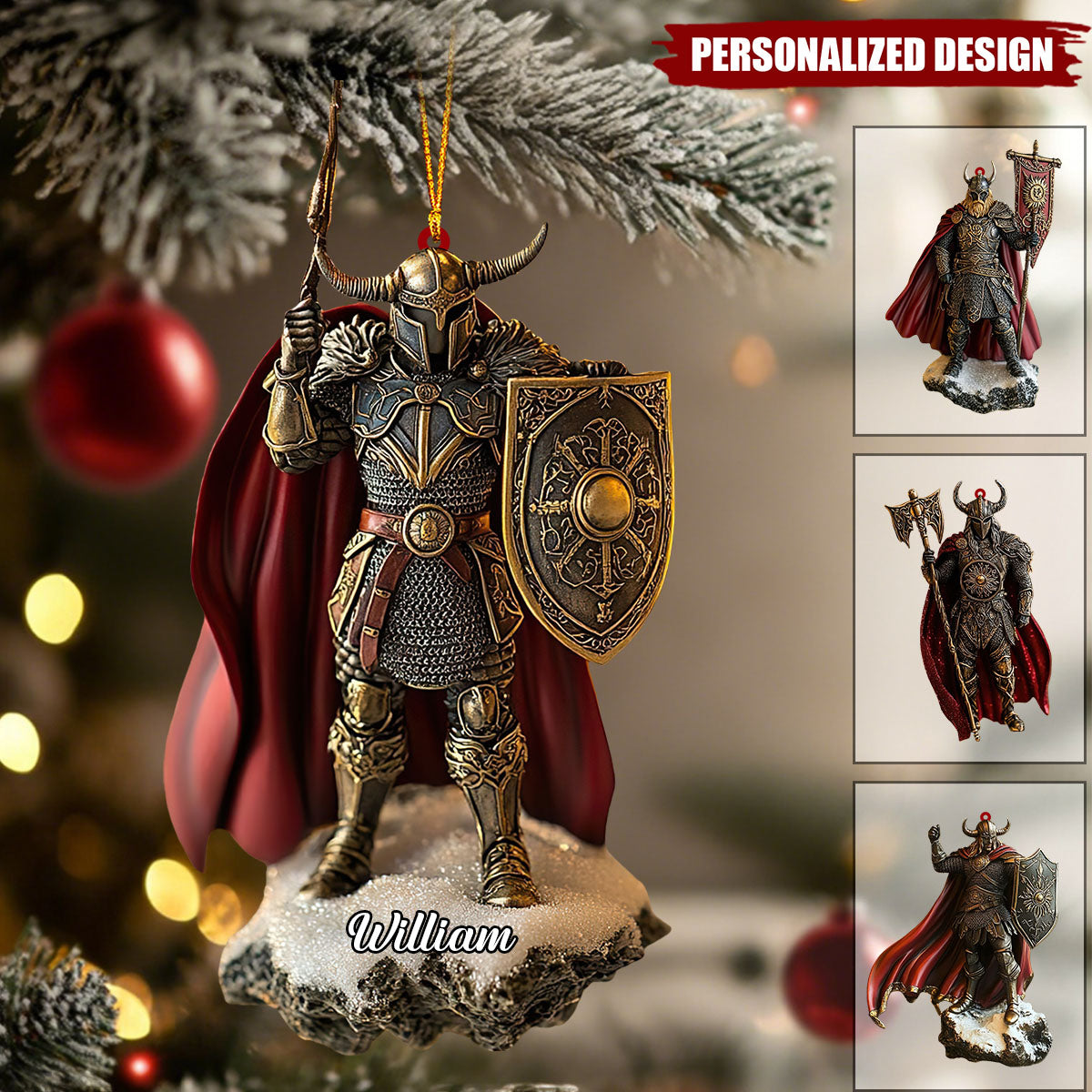 Personalized Viking Knight Acrylic Ornament