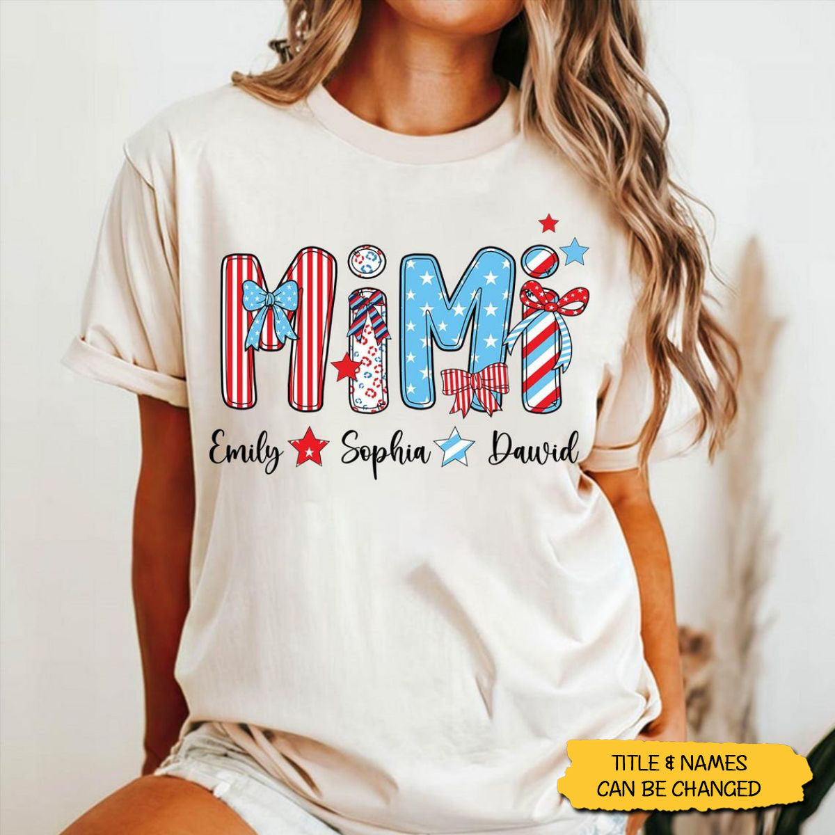 My Stars Shine With You - Personalized Patriotic American Flag T-shirt - 4th Of July, Gift For Mom, Grandma