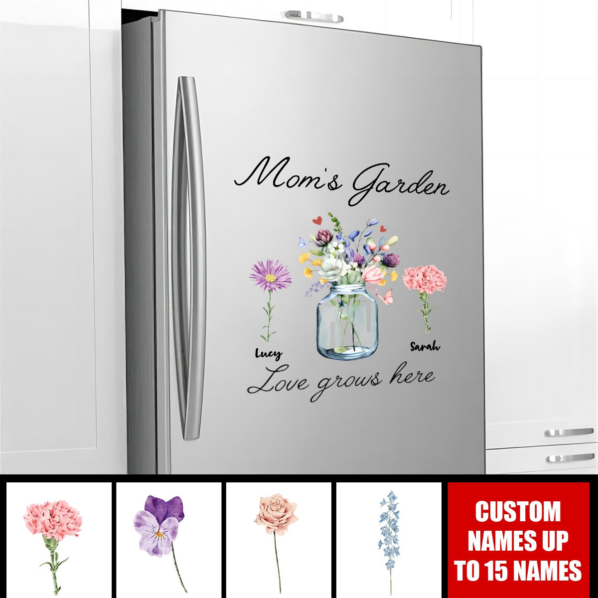Nana's Garden Love Grows Here - Personalized Grandma Decal Sticker - Mother's Day Gift