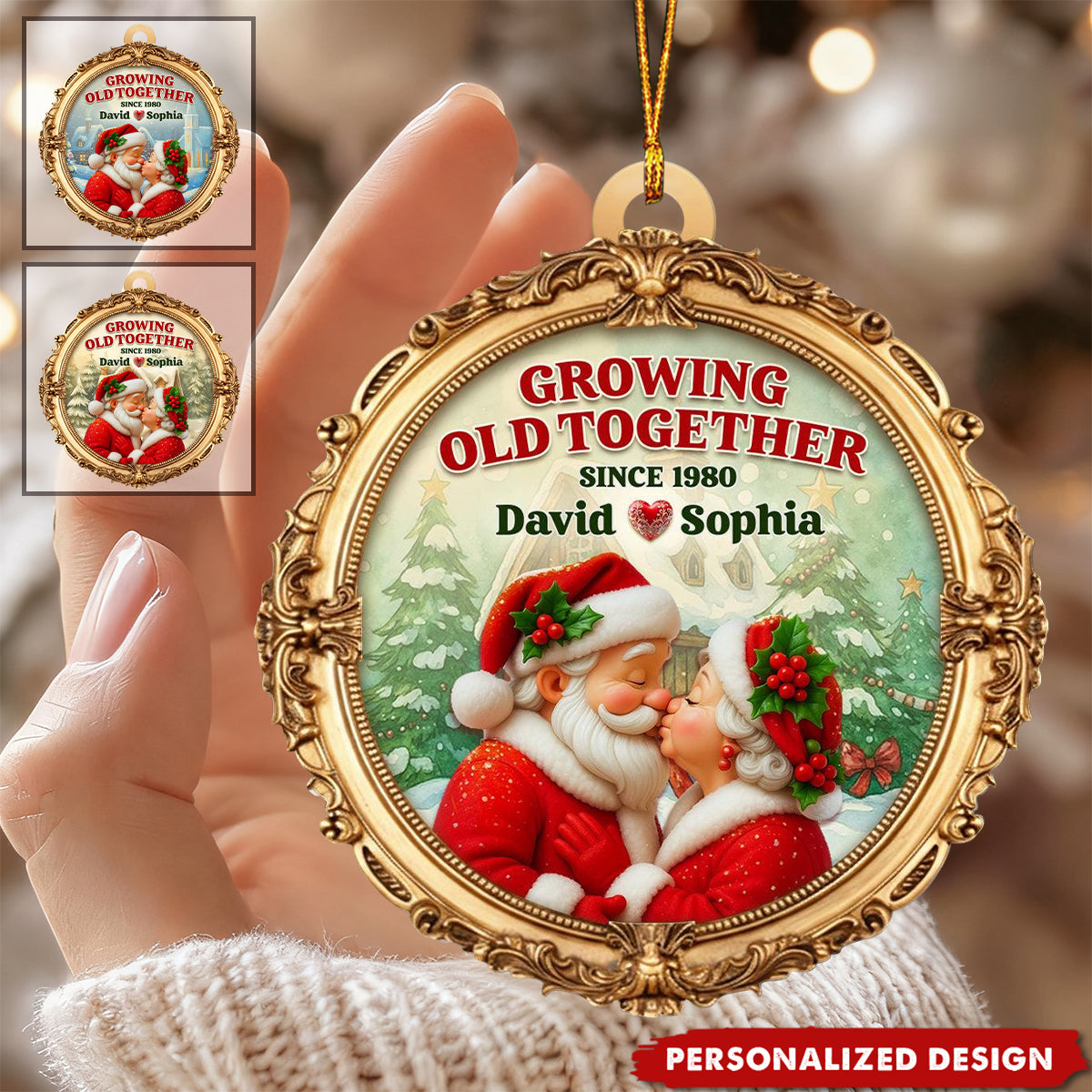 Growing Old Together-Personalized Couple Christmas Ornament-Anniversary Gift