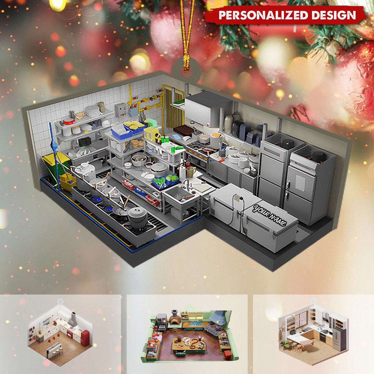 Personalized Kitchen Christmas Ornament-Gifts For Cook Chef-2024 New Release