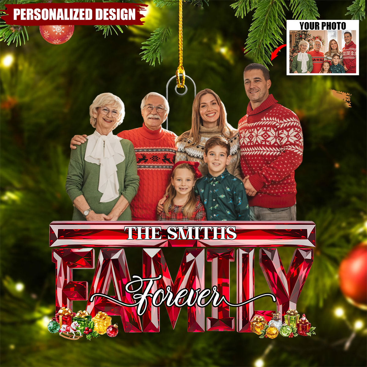 Personalized Photo Family Forever Ornament-Gift For Family Member