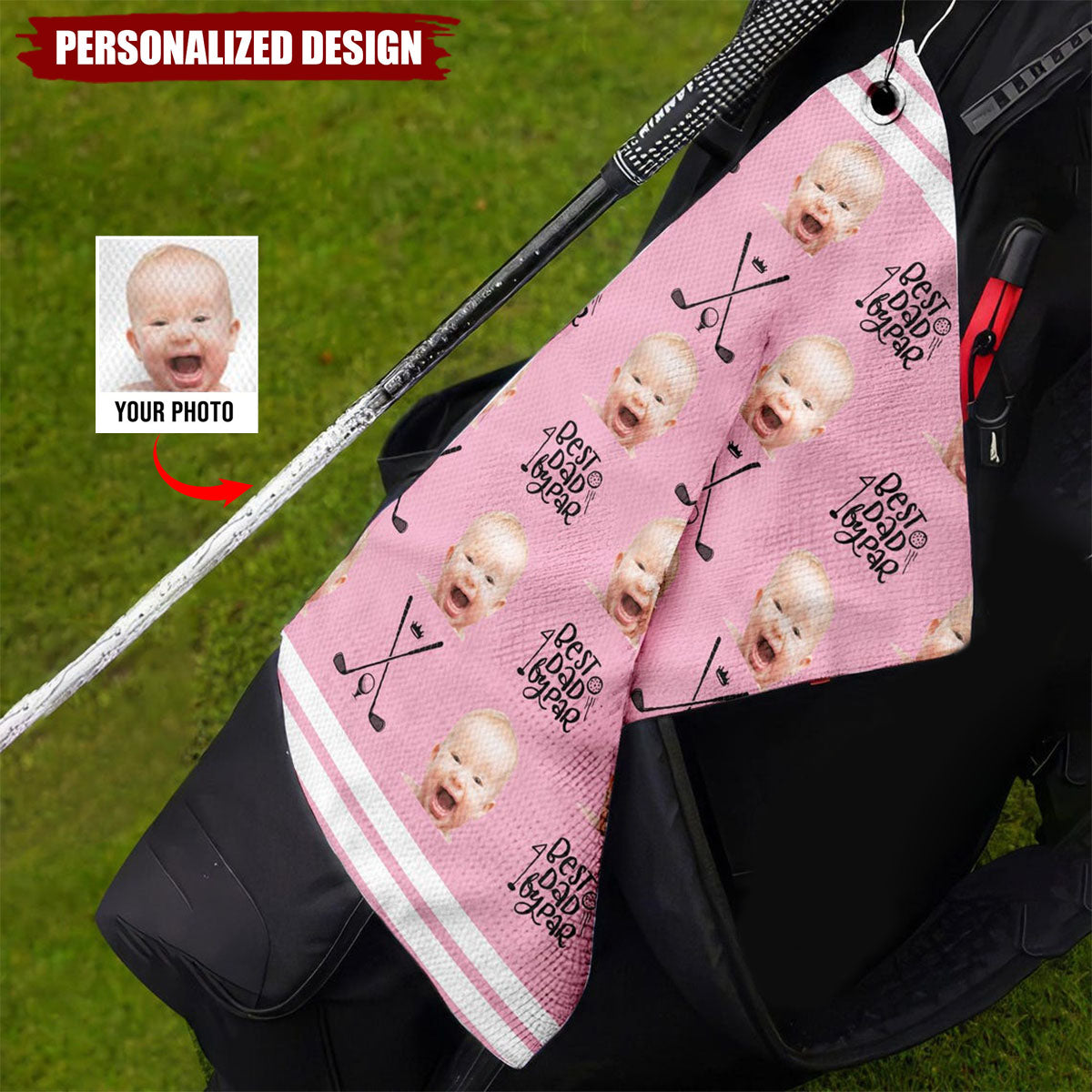 Personalized Golf Towel With Photo-Father's Day Golf Gift