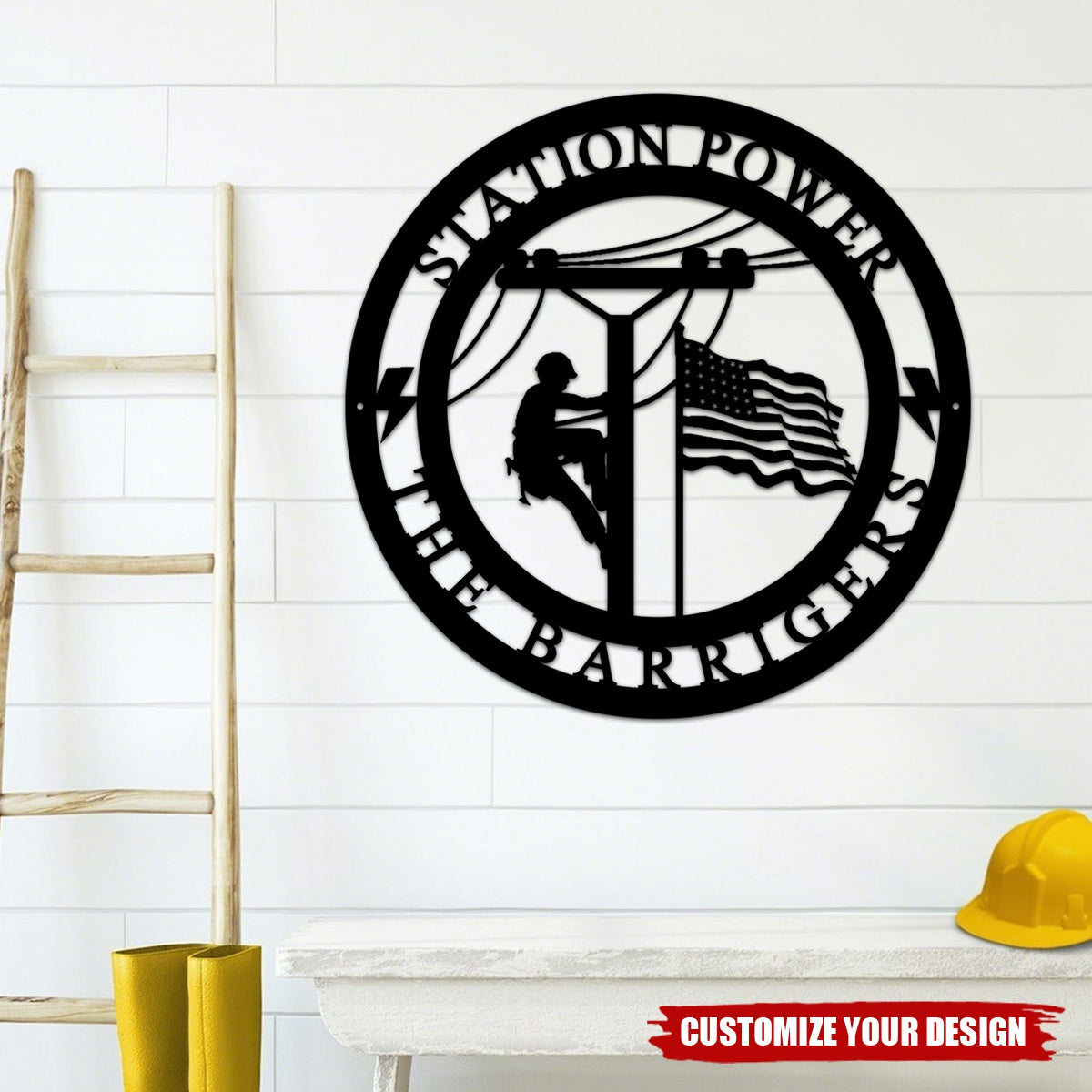 Personalized Lineman Sign, Lineman Gift, Custom Metal Wall Sign, Custom Line Life Name Metal Sign