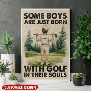 Personalized Golf Boy Kid Poster - Gift For Golf Lover