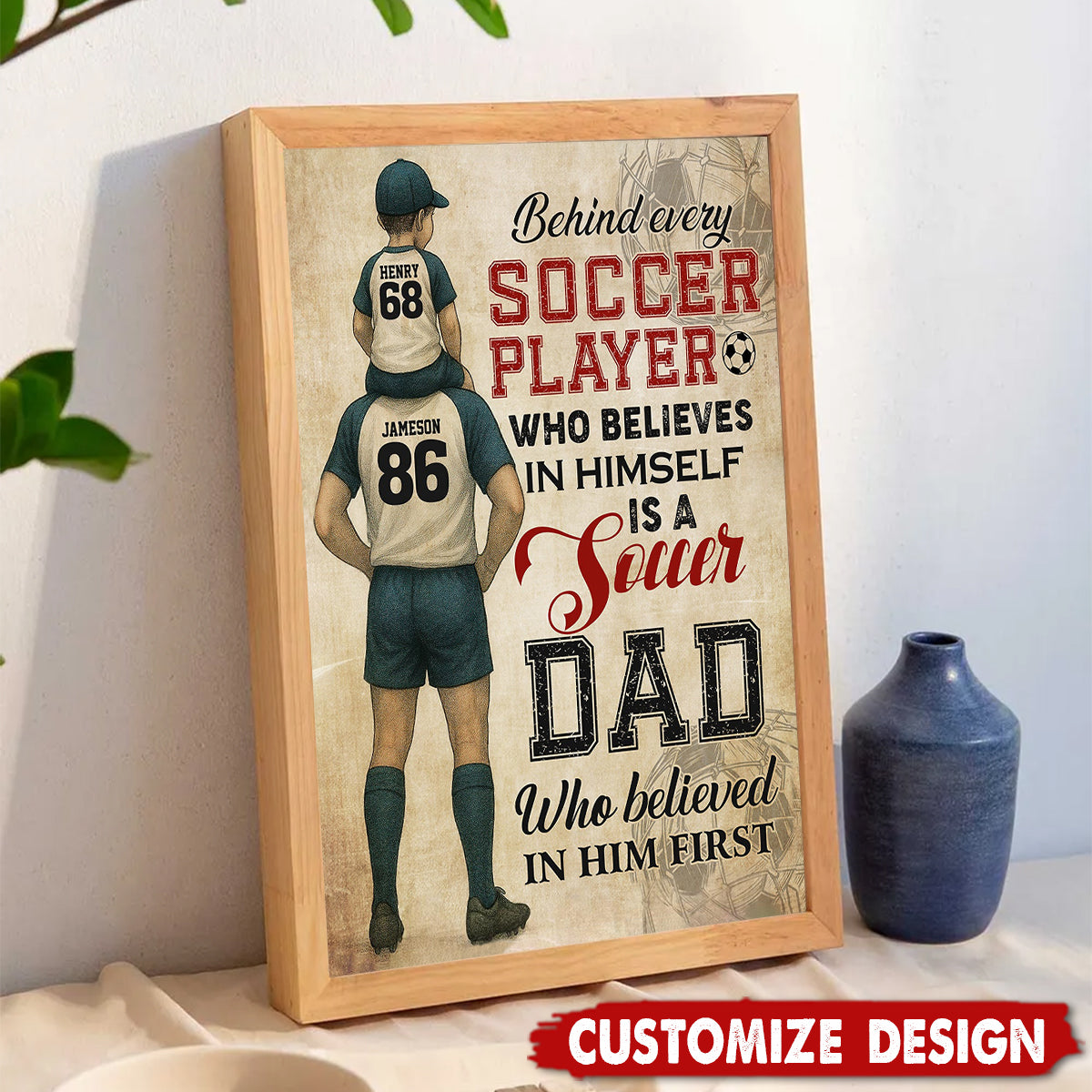Personalized Soccer Dad Son Poster - Birthday,Father's Day Gift For Soccer Lovers, Soccer Players