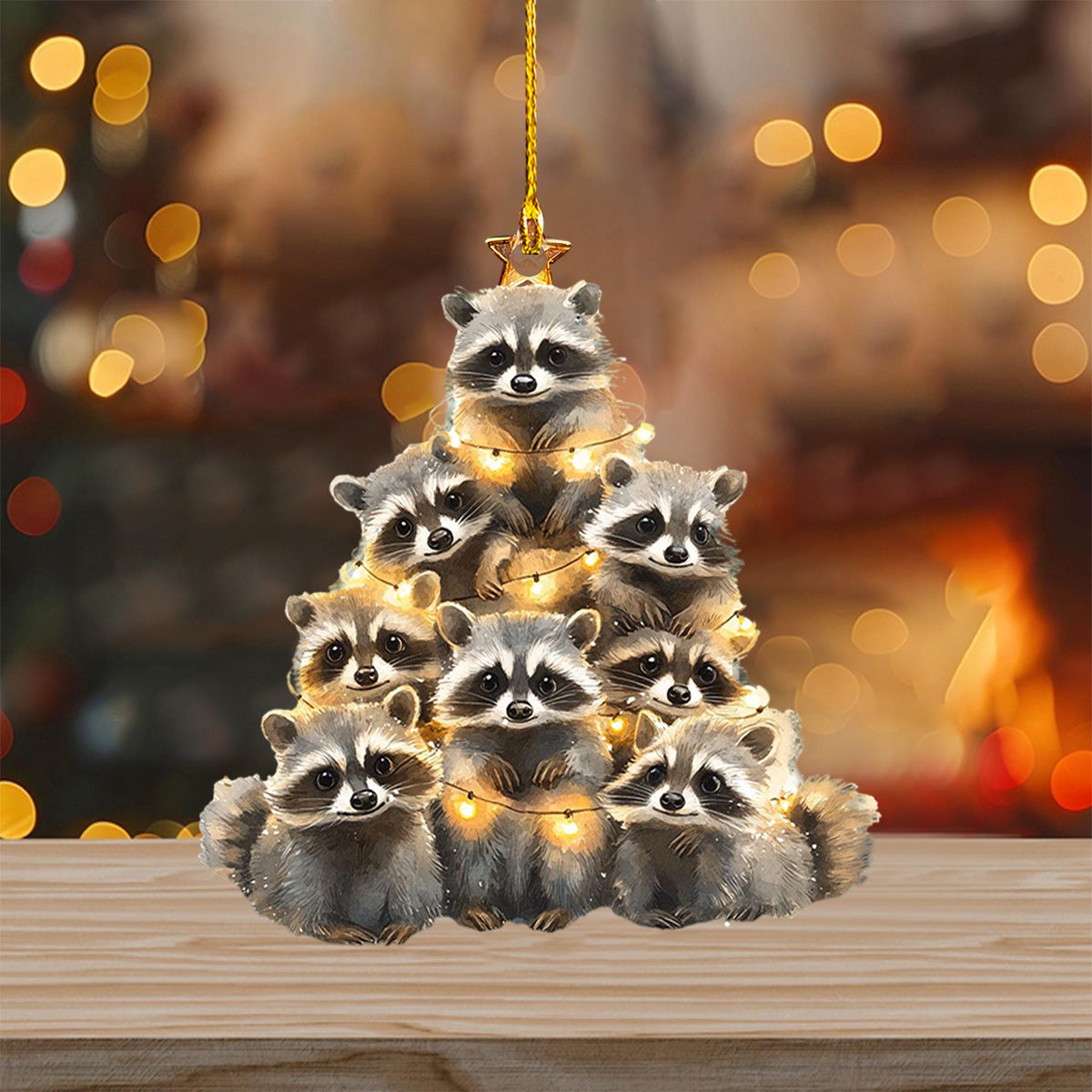 Racoon Christmas Ornament-Gift for Animal Lover-2024 New Release