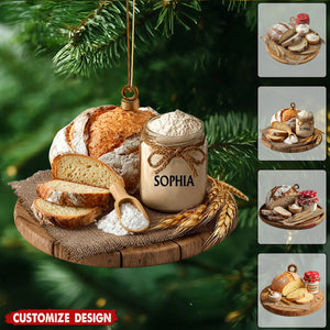 Personalized Sourdough Bread Christmas Ornament - Gift For Bakers