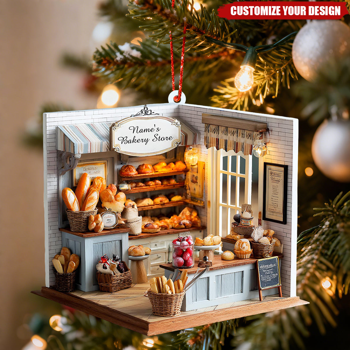 Personalized Bakery Christmas Ornament, Custom Name Bakery Keepsake 2025 Gift