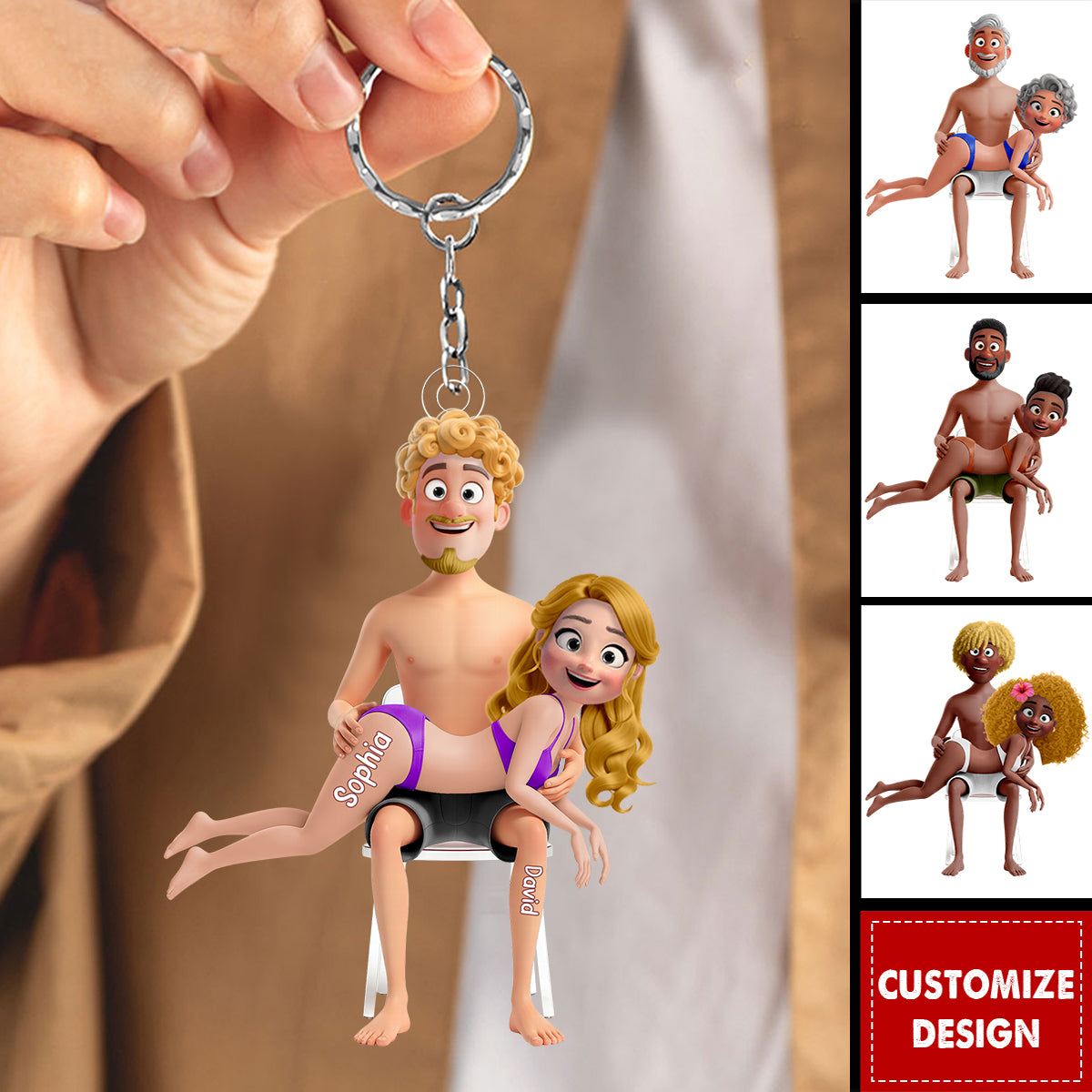 Personalized Naughty Couple Keychain Gifts For Couple
