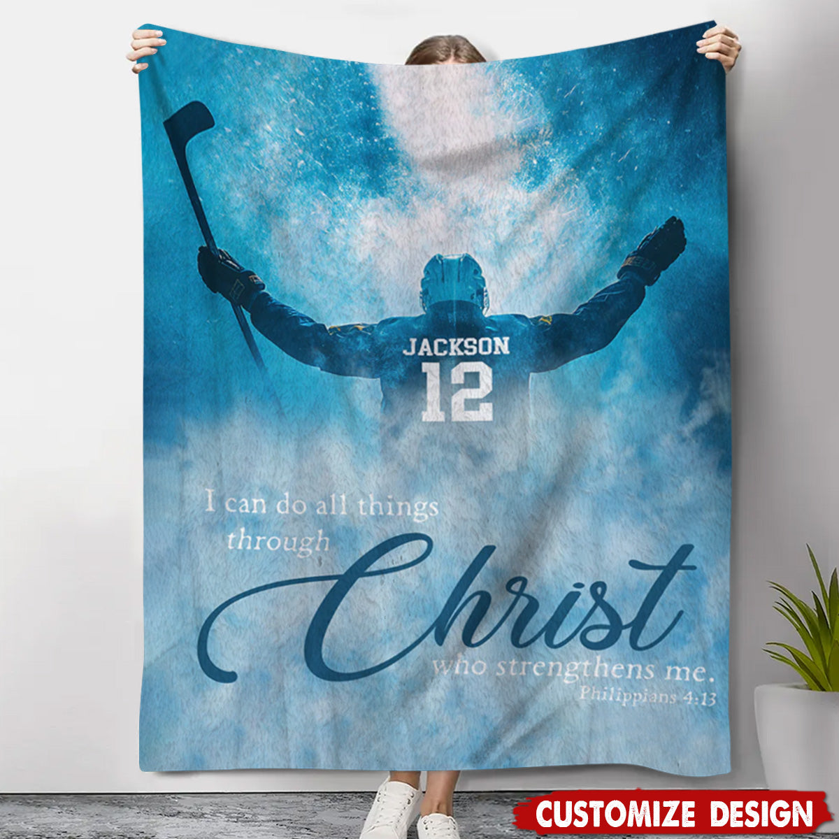 Personalized Hockey Blanket, Gift For Hockey Players,Lovers