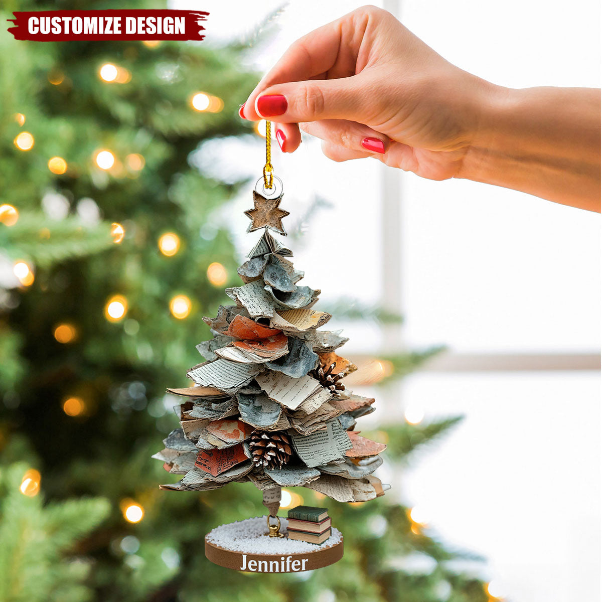 Merry Christmas Book Lovers - Personalized Book Ornament