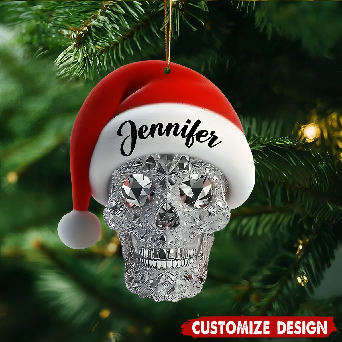 Merry Christmas - Personalized Skull Ornament