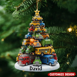 Personalized Kid Truck Christmas Ornament