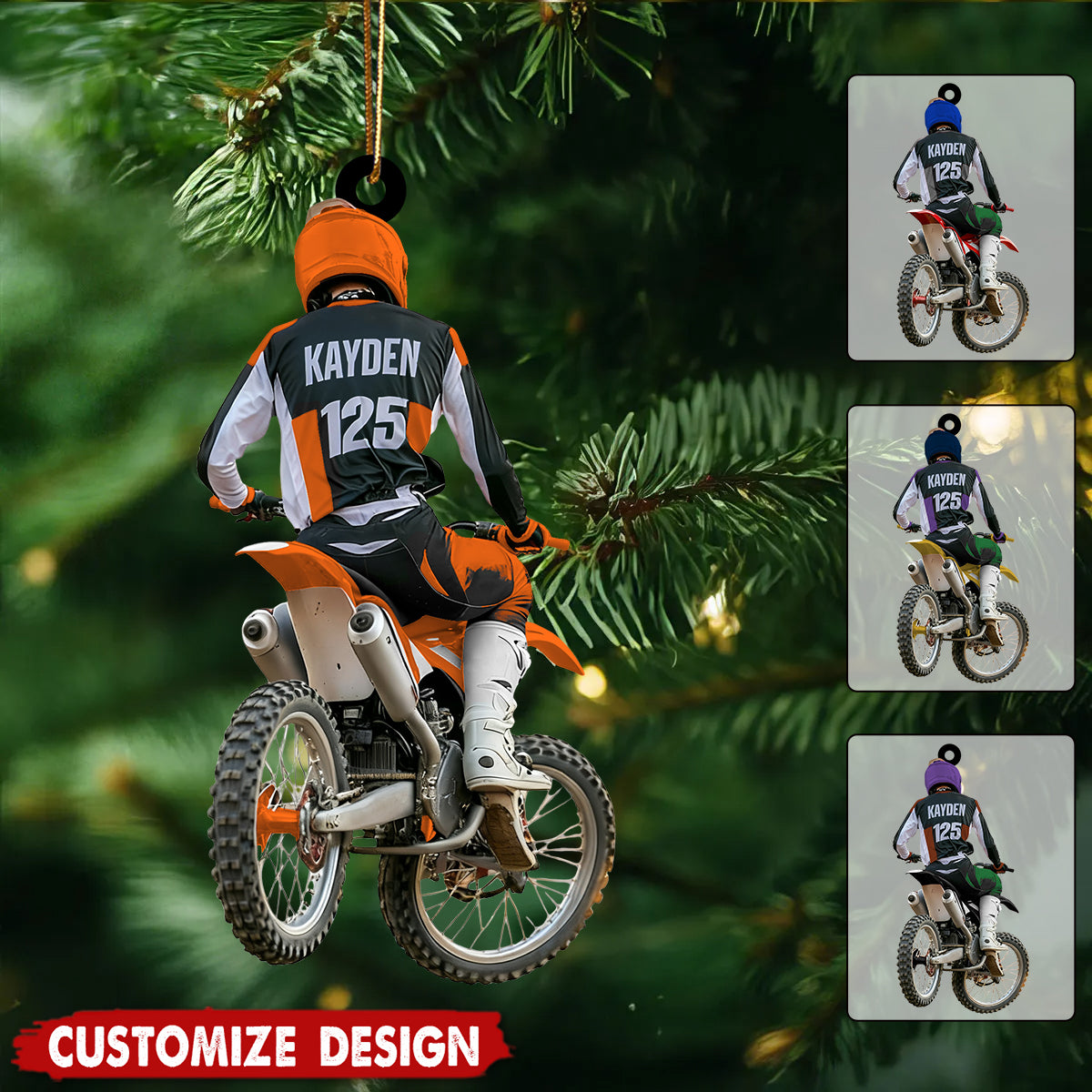 Personalized Motocross Christmas Ornament-Gift for Dirt Bike Riders and Fans