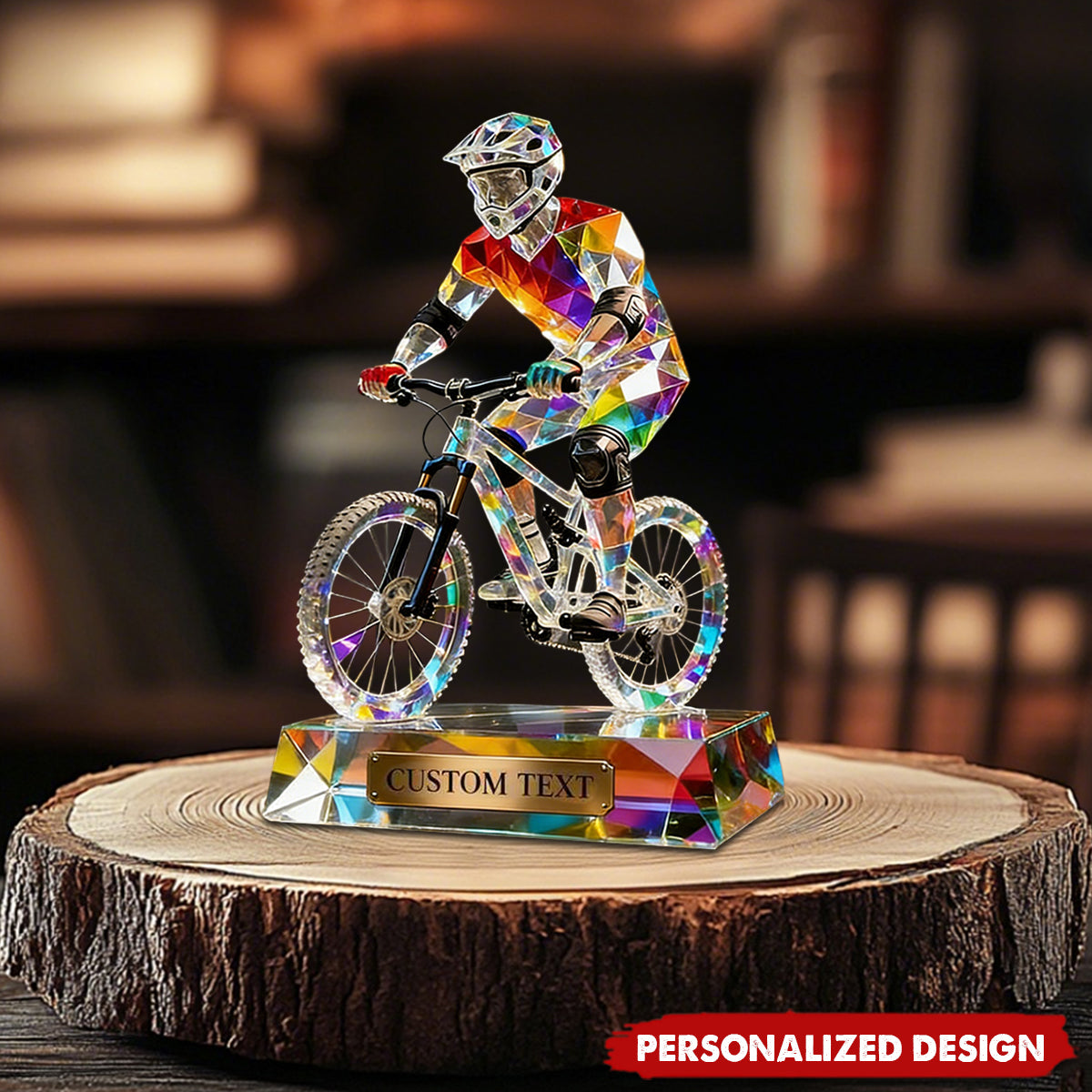 Personalized Stained Glass Mountain Bike Acrylic Plaque